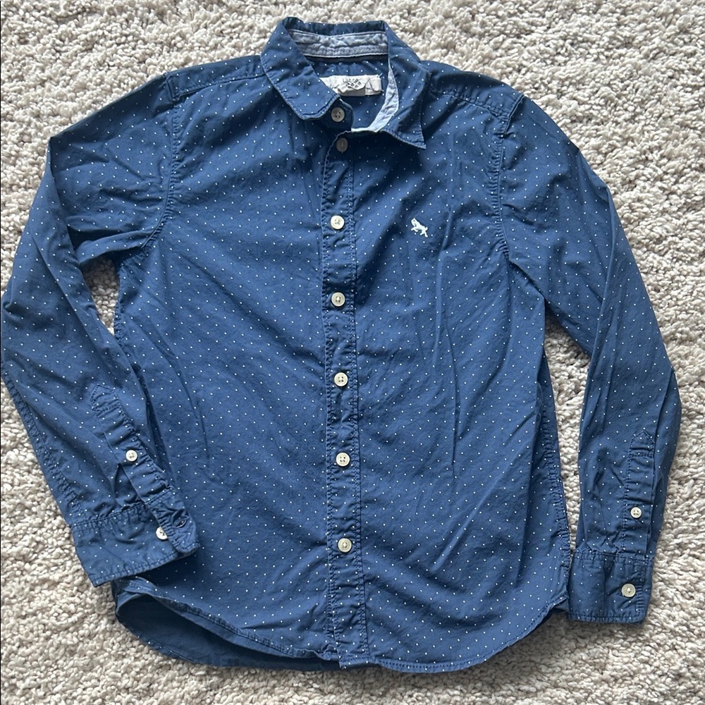 H&M Navy Polka Dot Casual Shirt